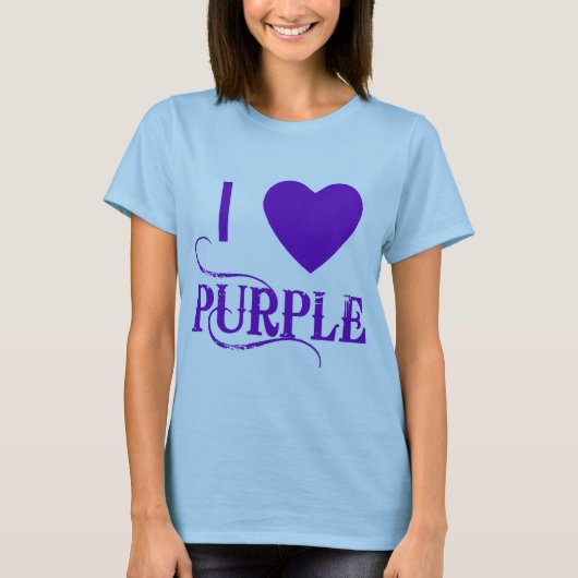 T-shirt J'aime le pourpre avec Purple Heart (Devant)