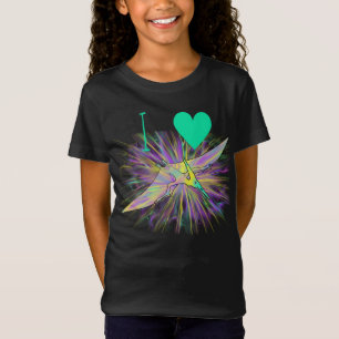T-Shirt J'aime le ptérodactyle psychédélique coloré de