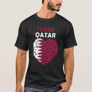 T-shirt J'Aime Le Qatar Fier D'Être Le Drapeau Du Qatar Qa