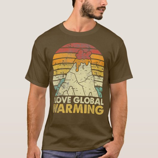 T-shirt J'aime le Réchauffement climatique drôle AntiClima (Devant)