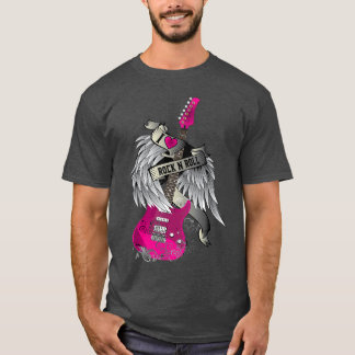 T-shirt J'aime le Rock and Roll Guitare Ailes d'ange garço