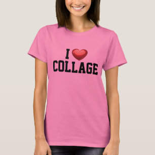T-shirt J'aime le rose d'université de collage