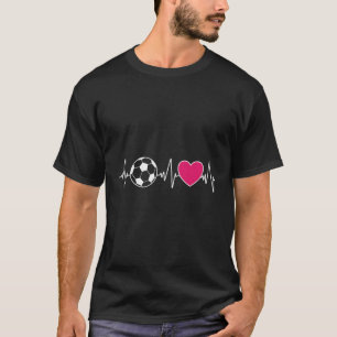 T-shirt J'Aime Le Soccer Long Manches Coeur Chemise