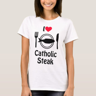 T-SHIRT J'AIME LE STEAK CATHOLIQUE