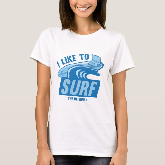 T-shirt J'Aime Le Surf D'Internet (Devant)
