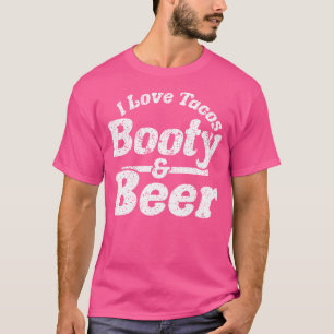 T-shirt J'Aime Le Tacos Booty Et La Bière Drôle Humo Homme