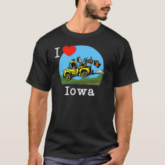 T-shirt J'aime le taxi de pays de l'Iowa