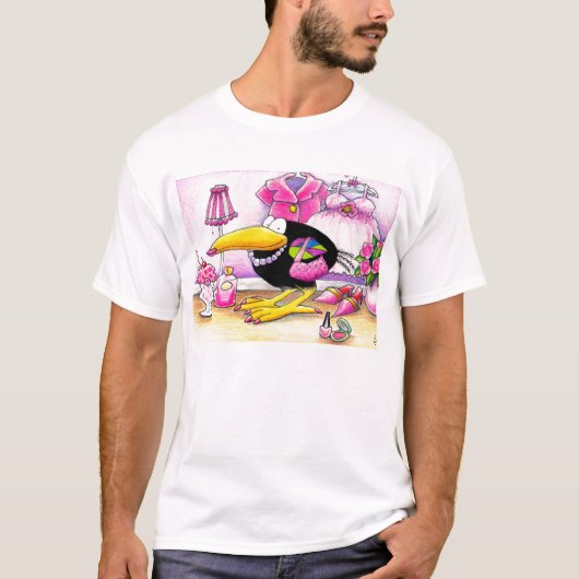 T-shirt J'aime le tee - shirt ROSE de corneille (Devant)