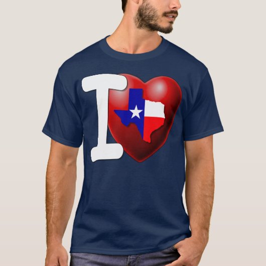 T-shirt J'aime le Texas - l'état solitaire d'étoile (Devant)