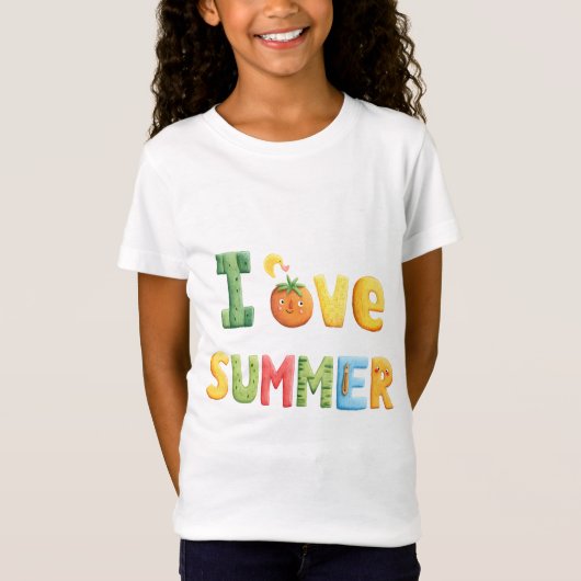 T-Shirt J'aime le texte d'été (Devant)