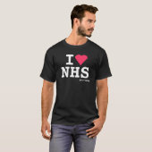 T-shirt J'aime le texte NHS-blanc (Devant entier)