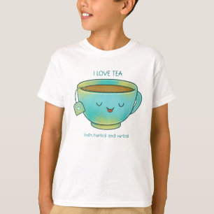 T-shirt J'aime le thé, à la fois les herbes et les plaisan