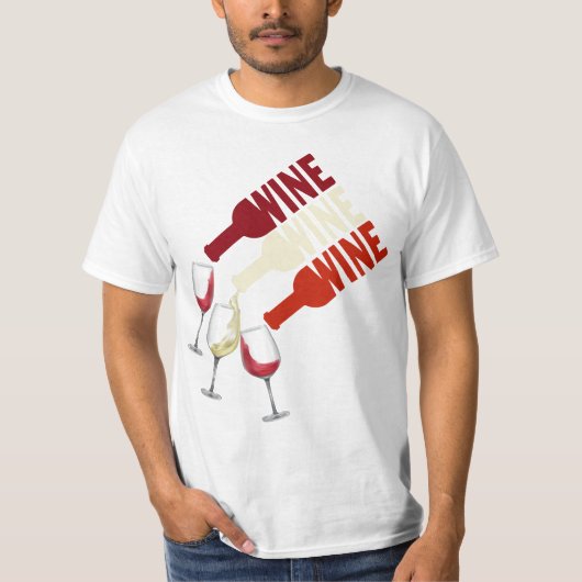 T-shirt J'Aime Le Vin Blanc Rouge Hommes Femmes (Devant)