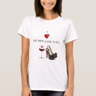 T-SHIRT J'AIME LE VIN ROUGE ET LA CHEMISE ROUGE DE