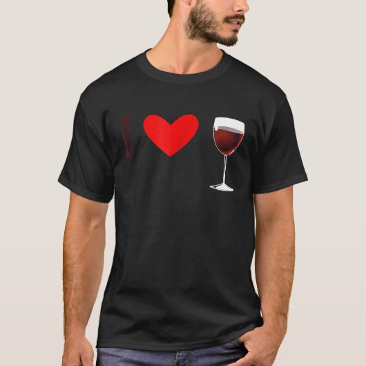 T-shirt J'aime le vin rouge Tee - shirt de boisson (Devant)
