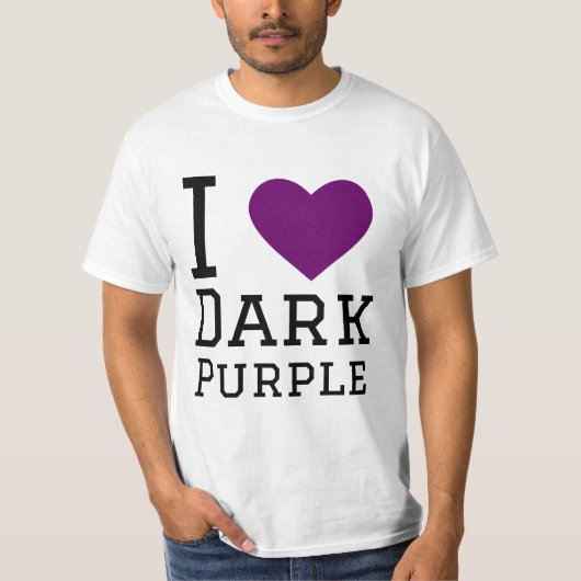 T-shirt J'aime le violet foncé (Devant)