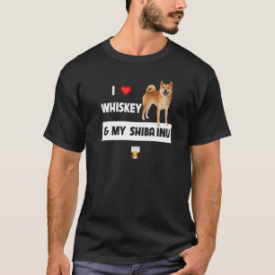 T-shirt J'Aime Le Whiskey Et Mon Shiba Inu Maman Papa Papa