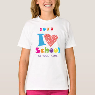 T-shirt J'Aime L'École. DIPLÔME Carton coeur mignon