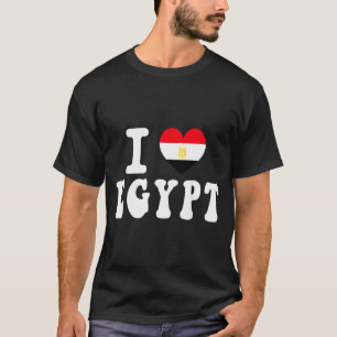 T-shirt J'aime l'Égypte Cœur Drapeau Rétro Souvenir de Voy