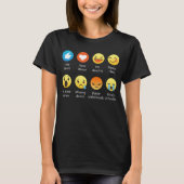T-shirt J'aime l'émoticône de DANSE (emoji) (la police (Devant)