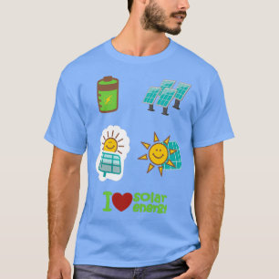 T-shirt j'aime l'énergie solaire énergie renouvelable