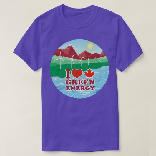 T-shirt J'aime l'énergie verte canadienne (Design devant)