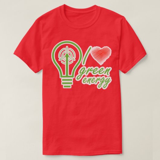 T-shirt J'aime l'énergie verte renouvelable 3 (Design devant)