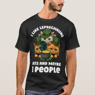 T-shirt J'aime Leprechauns Chats et peut-être 3 personnes 