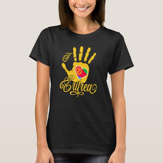 T-shirt J'Aime L'Erythrée Avec Le Drapeau De L'Erythrée Da (Devant)