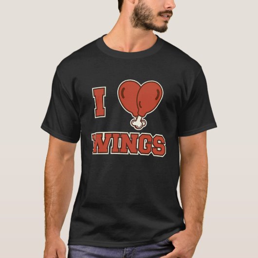 T-shirt J'aime les ailes de poulet (Devant)