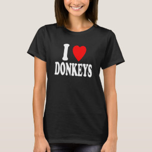 T-shirt J'Aime Les Ânes Animaux Préférés Zoo Ferme