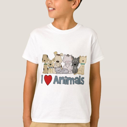 T-shirt J'aime les animaux (Devant)