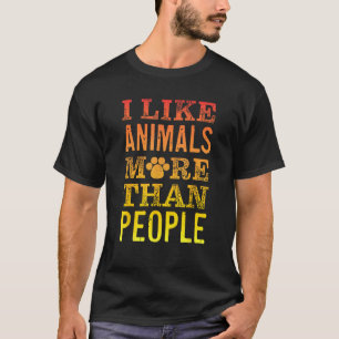 T-shirt J'aime les Animaux Plus Que les Gens Végétalien V