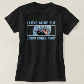 T-shirt J'aime les animes mais jesus vient en premier, Fun (Design devant)