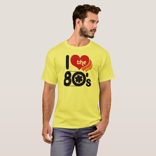 T-shirt J'aime les années 80 (Devant entier)