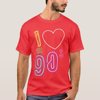 T-shirt j'aime les années 90 Rétro Ancienne École