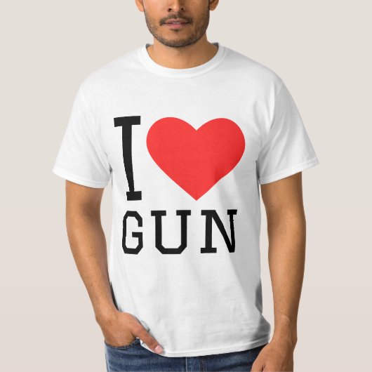 T-shirt J'aime les armes à feu (Devant)