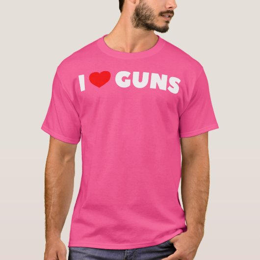 T-shirt J'aime les armes à feu (Devant)