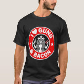 T-shirt J'Aime Les Armes À Feu Et Le Bacon (Devant)