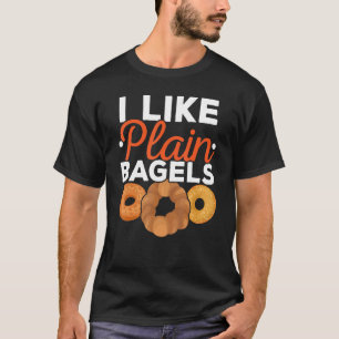 T-shirt J'Aime Les Bagels Plats Aliments Foodie Pain Juif