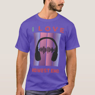T-shirt J'aime les cadeaux pour amateurs de musique emo du