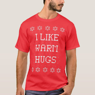 T-shirt J'aime les câlins chauds Funny laide de Noël
