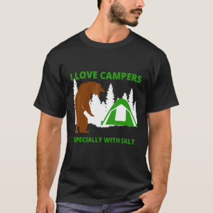 T-shirt J'aime les campeurs ours drôle sarcasme camping ch