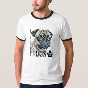 T-shirt J'aime les Carlins   Propriétaires de chiens migno