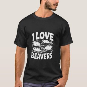 T-shirt J'aime les castors drôle design mignon