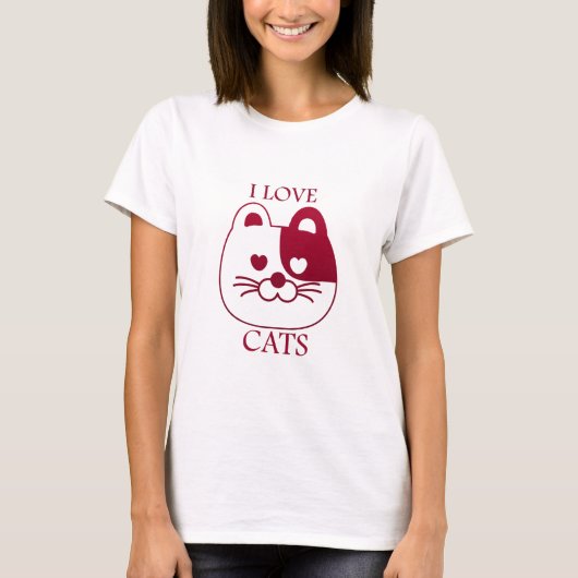 T-shirt J'aime les chats (Devant)
