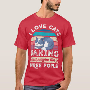 T-shirt J'aime les chats en train de cuisiner et j'aime tr