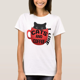 T-shirt J'Aime Les Chats Et Café, Chemise Classique