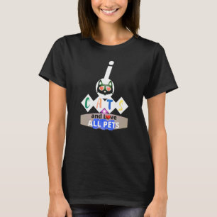 T-shirt j'aime les chats et j'aime les animaux domestiques