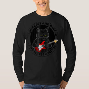 T-shirt J'Aime Les Chats Et La Guitare Et Peut-Être 3 Pers